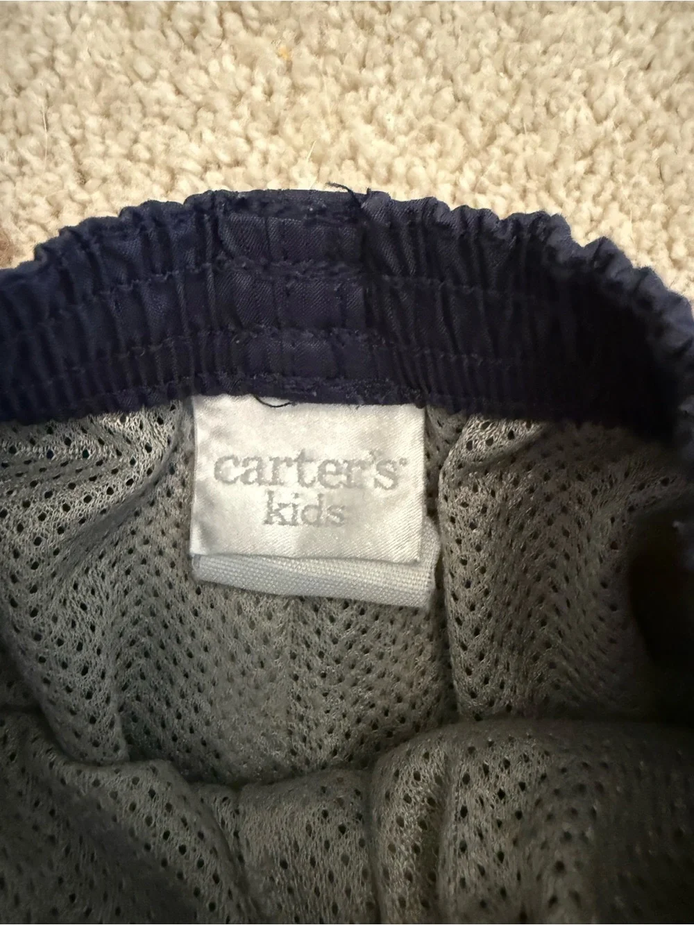 Carter's Navy Jogger Sweatpants with White Stripes and Patch